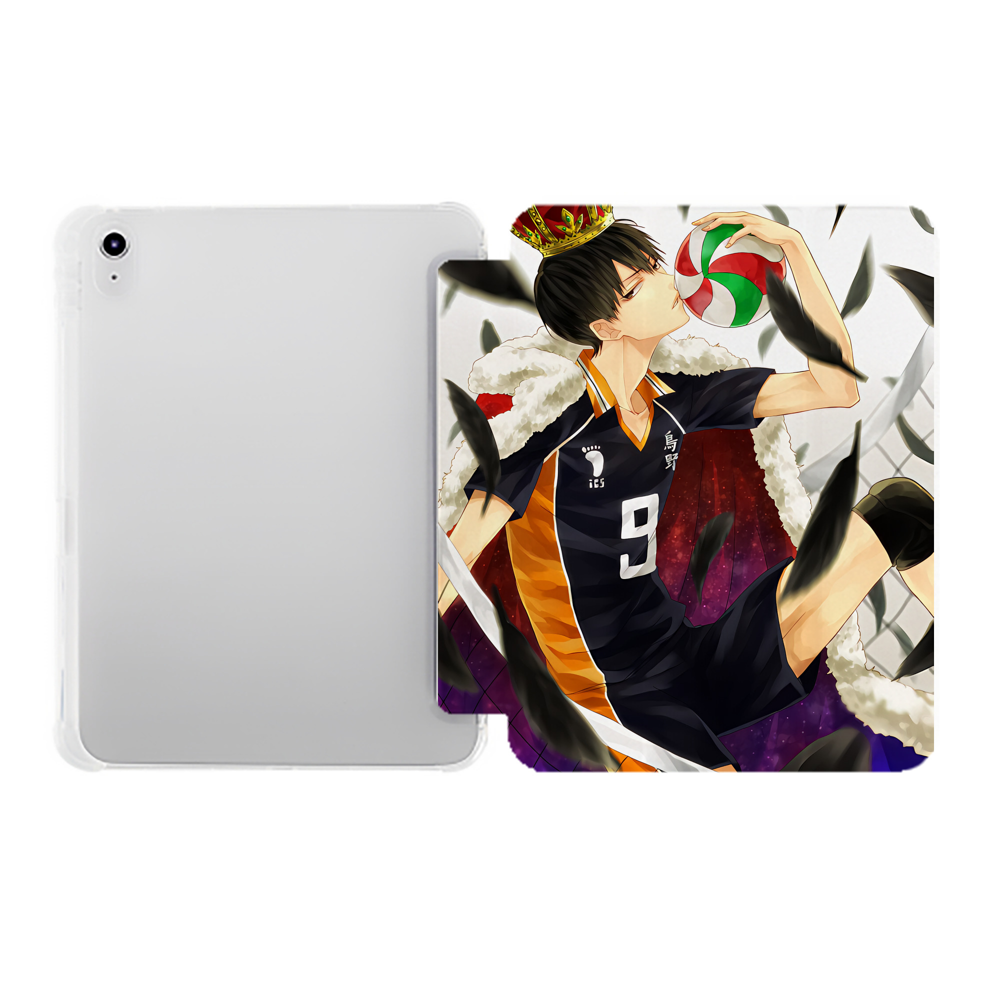 （画像用） ハイキュー!! Haikyu!! IPad ケース ペン収納付き 三つ折りスタンド PUレザー×シリコン 対応機種9.5/10.5/10.9インチ